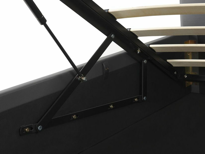 Manželská posteľ 160 cm DARGAN (sivá) (textil) (s roštom a úl. priestorom)