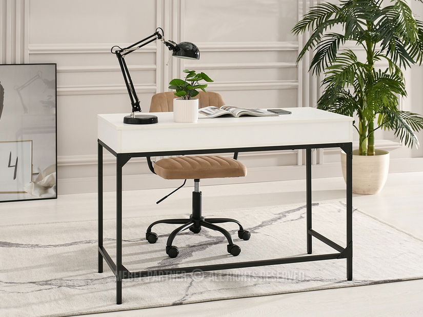 Masă PC Kaplan (lemn alb + negru)