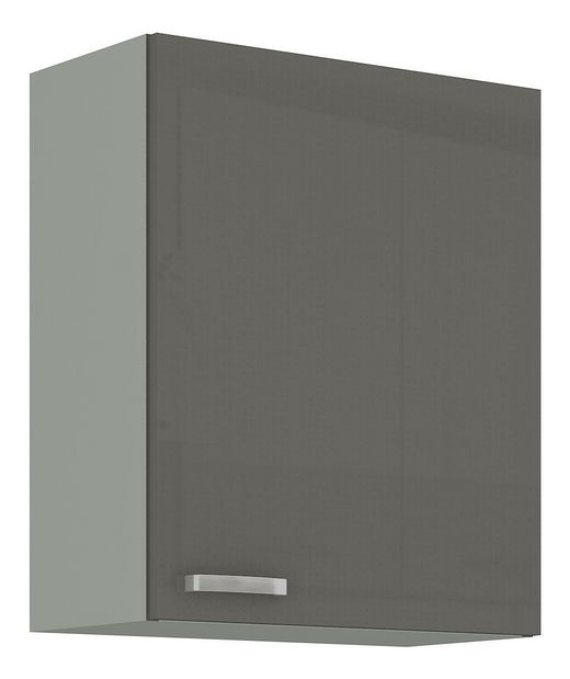 Dulap superior de bucătărie Gonir 60 G-72 1F (Cadru: gri + front: gri lucios)