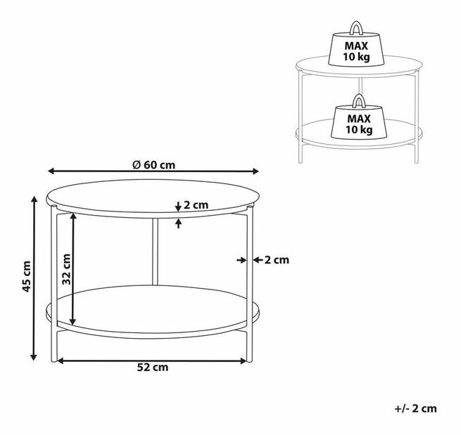 Stolić za kavu Reimundo (bijela) 