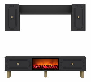 Obývacia stena s krbom Polena (antracit)