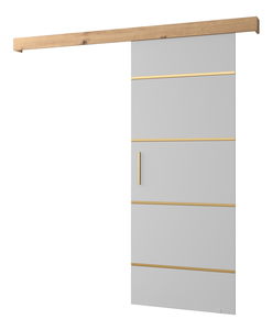 Klizna vrata 90 cm Sharlene IV (bijela mat + hrast artisan + zlatna)