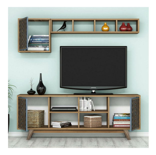 Set za dnevni boravak Inge (orah + plava)