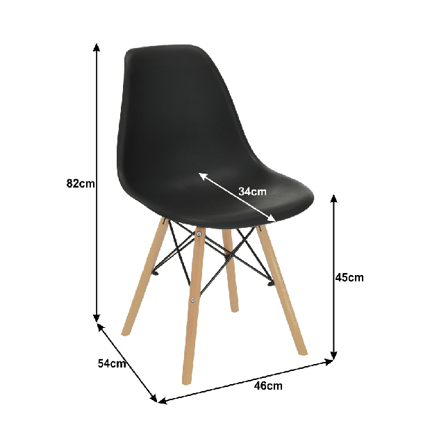 Scaun de sufragerie Cisi 3 (negru)