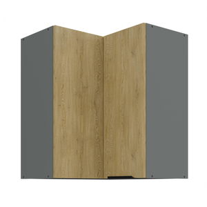 Rohová horná kuchynská skrinka Carminia 60x60 GN-72 2F (90) (dub cremona + antracit)