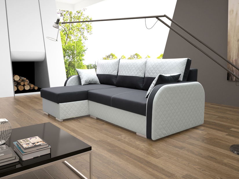 Sarokkanapé Vito (szürke + fehér) (B)