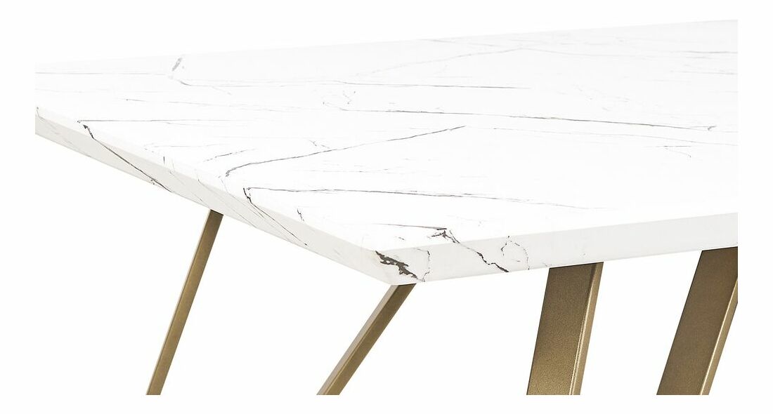 Blagovaonski stol MOLIR (bijela + zlatna) (za 6 osoba)