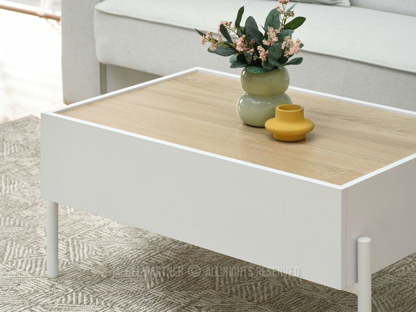 Măsuță de cafea Bertina M (sonoma + alb)