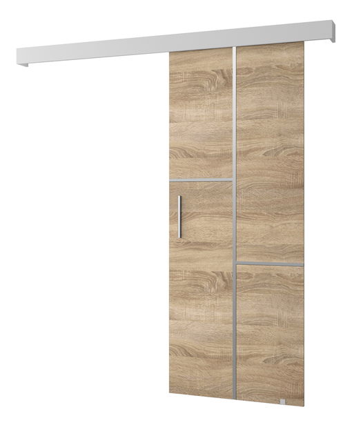 Posuvné dvere 90 cm Sharlene VII (dub sonoma + biela matná + strieborná)