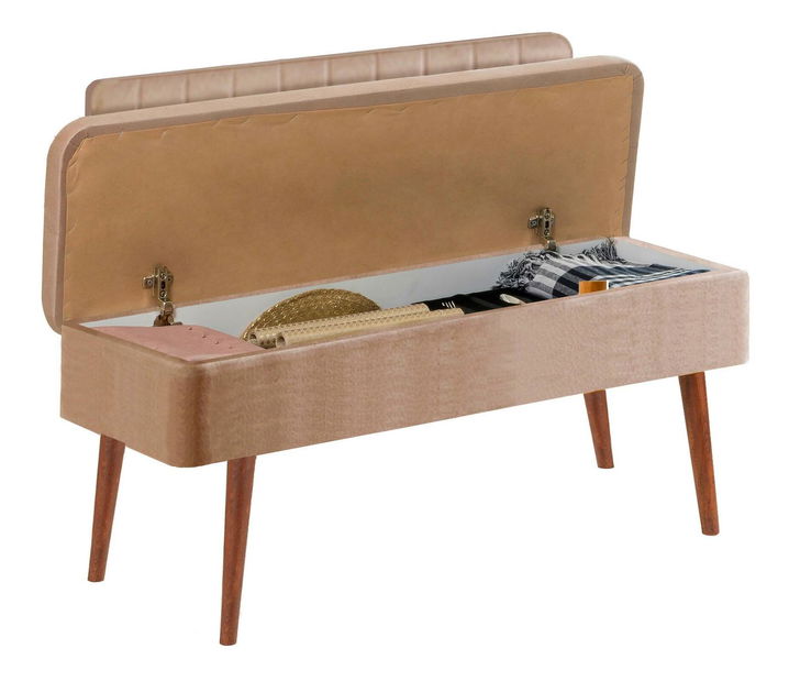 Bancă Vlasta 1 (nuc + piatră) (cu sp. depozitare)