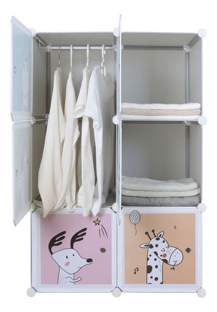 Moduláris szekrény gyerekeknek Banco (szürke + gyermek minta)