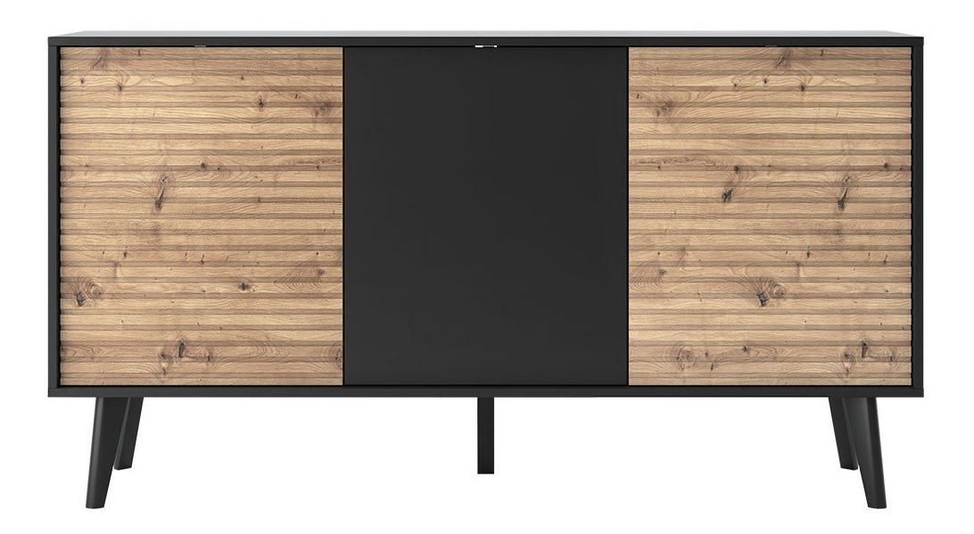 Komód MSKSZ154 Monstera (fekete + fekete + artisan tölgy)