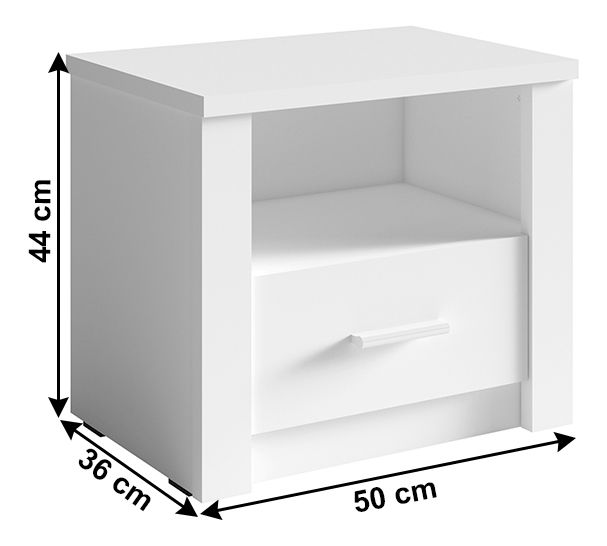 2 buc. noptiere Raloma (alb)
