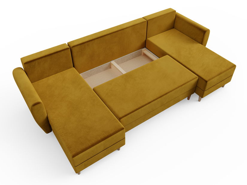 Kutna garnitura u obliku U Paladio (boja meda) (D)