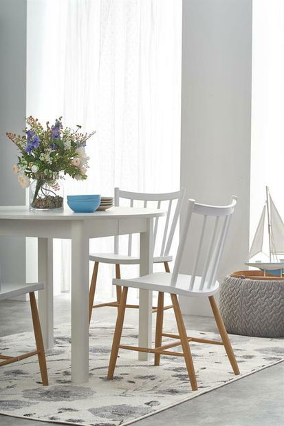 Masă de sufragerie extensibilă 102-142 cm Ralllon (alb) (pentru 4 6 persoane)