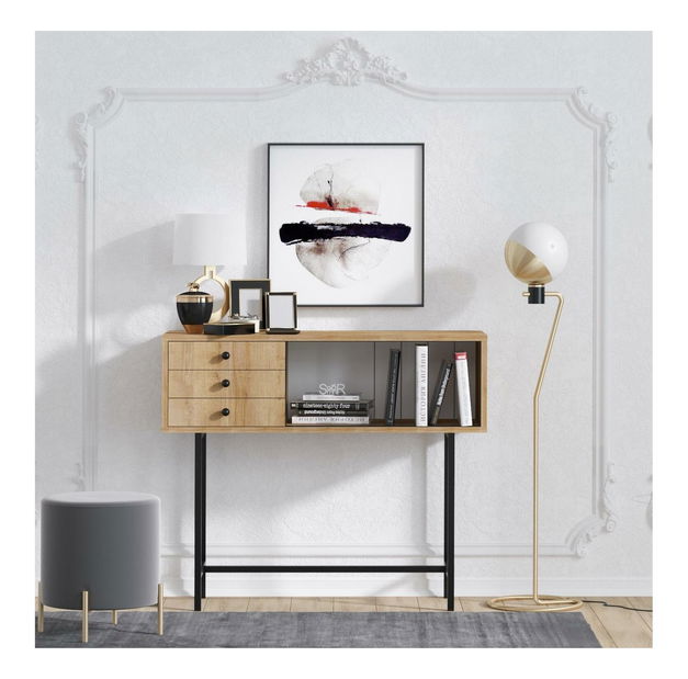 Măsuță consolă Aliex 1 (stejar + negru)