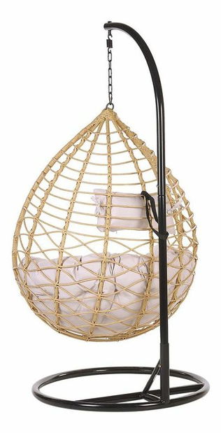 Felakasztható hintafotel állvánnyal ASISA (polirattan) (bézs)