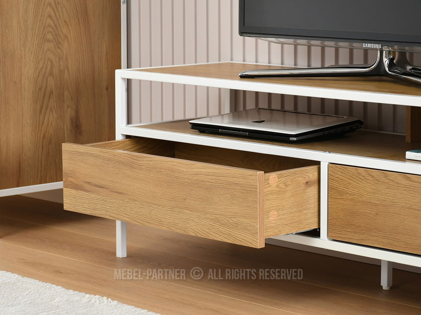 TV asztal/szekrény Soren Rtv (tölgy + fehér)
