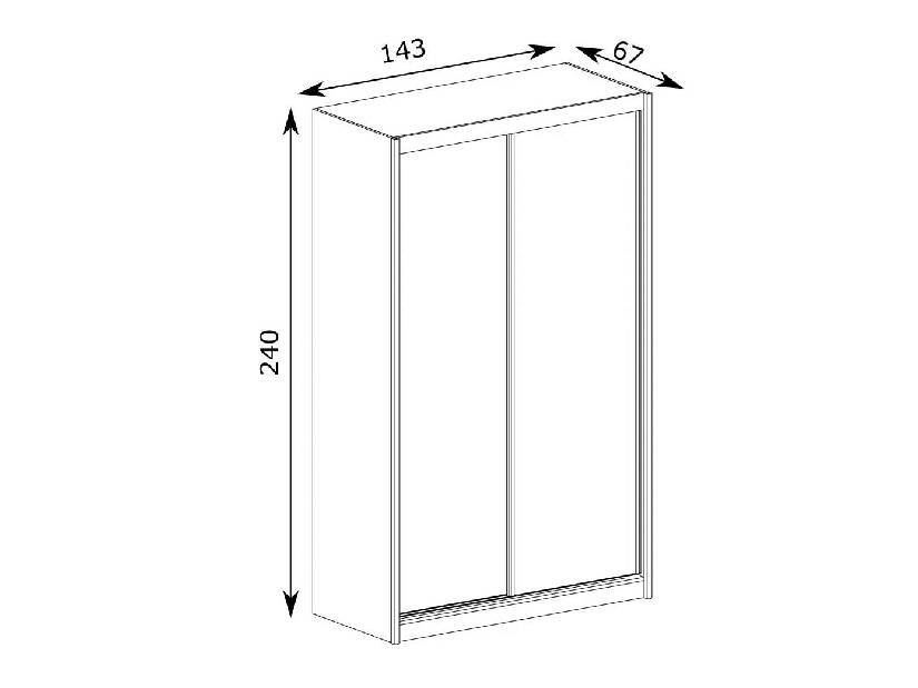 Šatníková skriňa Karoly (craft biely) 