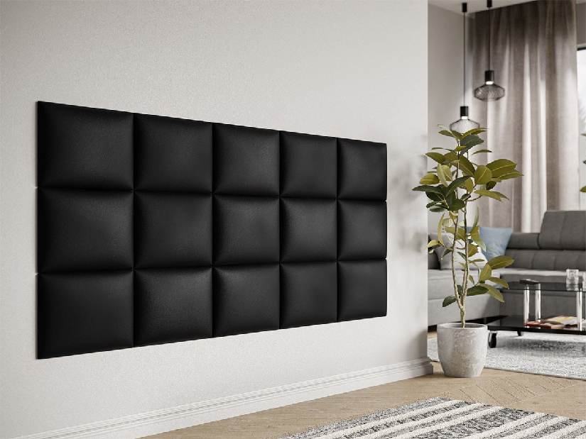 Čalúnený nástenný panel Pazara 40x30 cm (ekokoža soft 011 (čierna)