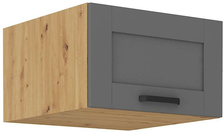 Dulap superior de bucătărie Lucid 60 NAGU-36 1F (Cadru: stejar artisan + front: mdf dustgrey)