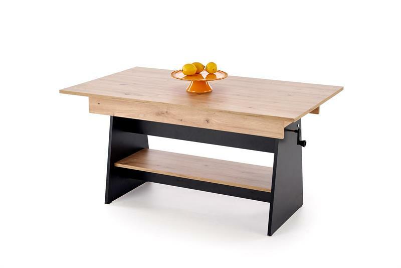 Bővíthető dohányzóasztal Erica (artisan tölgy + fekete)
