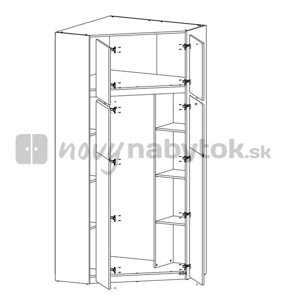 Dulap de haine, de colț Monet SZFN2D