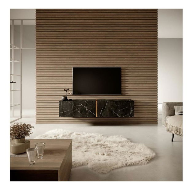 Tv szekrény/asztal Bakira 140 (fekete márvány)