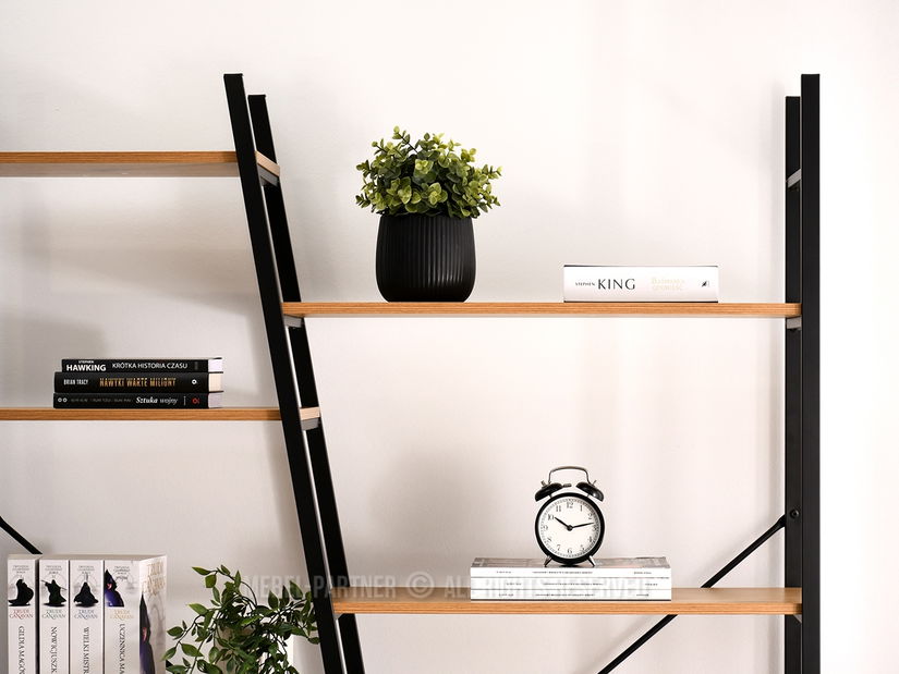 Regál Gecon Reg (tölgy + fekete)