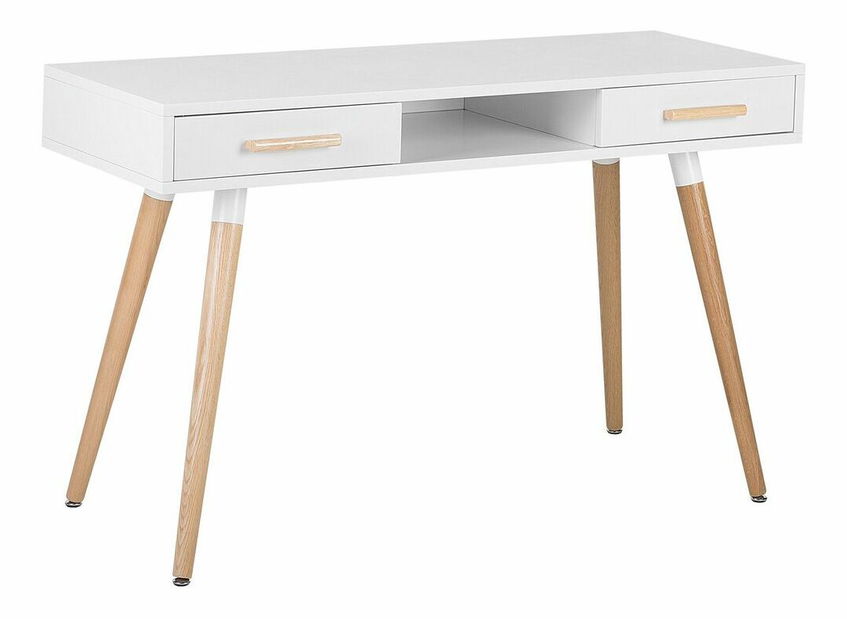 Kancelárska zostava Enzo (biela + svetlé drevo)