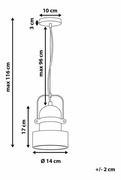 Závesná lampa Veracruz (svetlosivá)