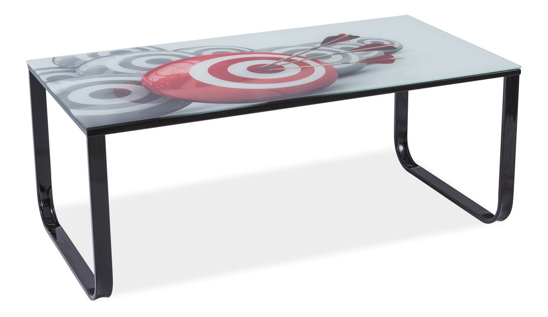 Konferenčný stolík Taxi II (čierna + grafika dart)