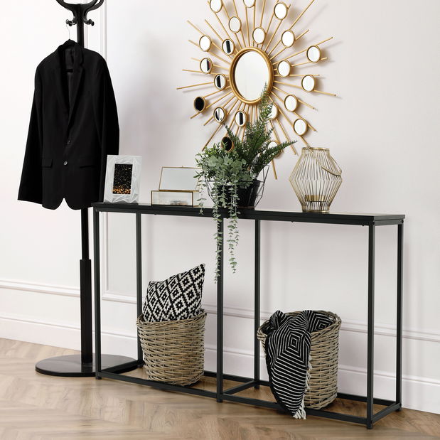 Konzolni stolić Burnet (tamnosiva grafit + crna)