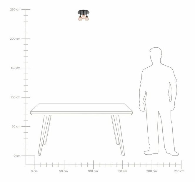 Lampă cu pandantiv Ventura M (cupru negru)