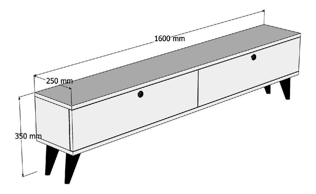 TV asztal/szekrény Tamoku (fehér + dió) 