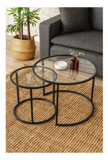 Dohányzóasztal szett Besalur (fekete)