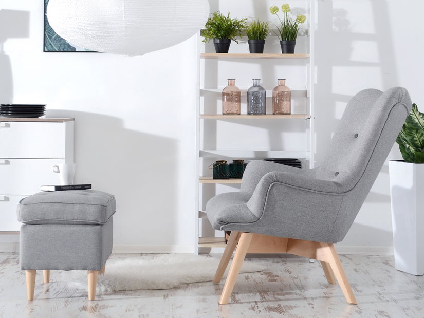 Dizajnové kreslo Florentino (sivá + biela)