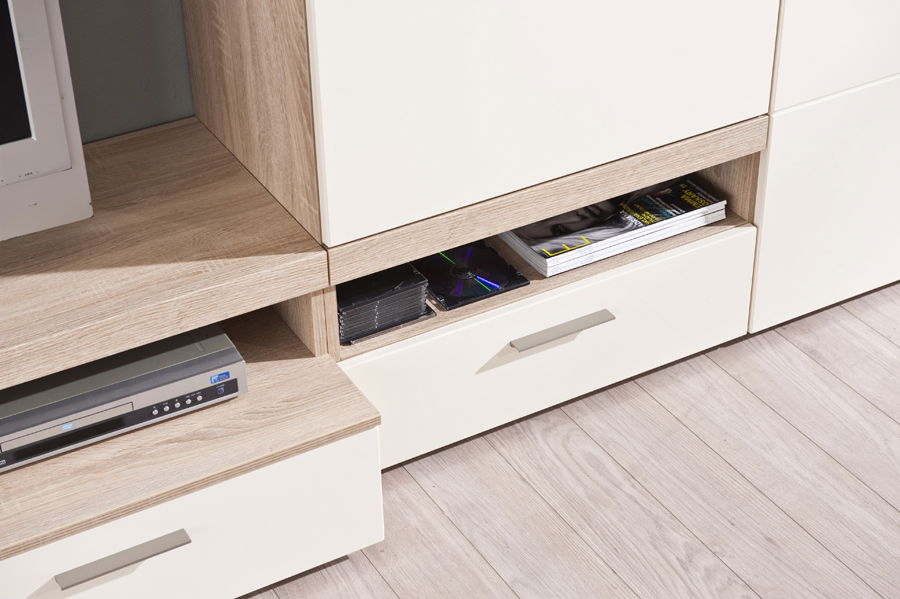 Obývacia stena Decodom Stadion K 03 dub bardolino + lesk vanilka