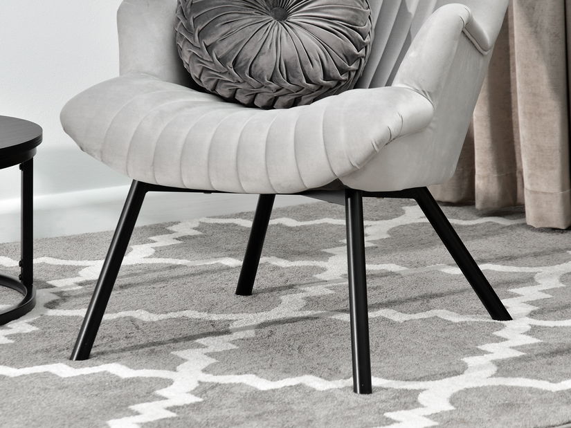 Dizajnové kreslo Lanzaris (sivá + zlatá)