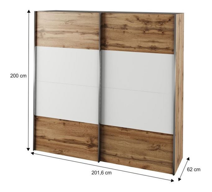 Set za spavaću sobu (krevet 160x200 cm) Gaila New (hrast wotan + bijela)