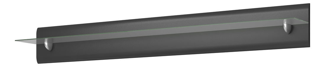 Polička 170 cm Hayle Typ 02 (sivá + sivý vysoký lesk)