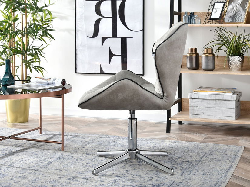 Fotelja Velma S (siva + krom)
