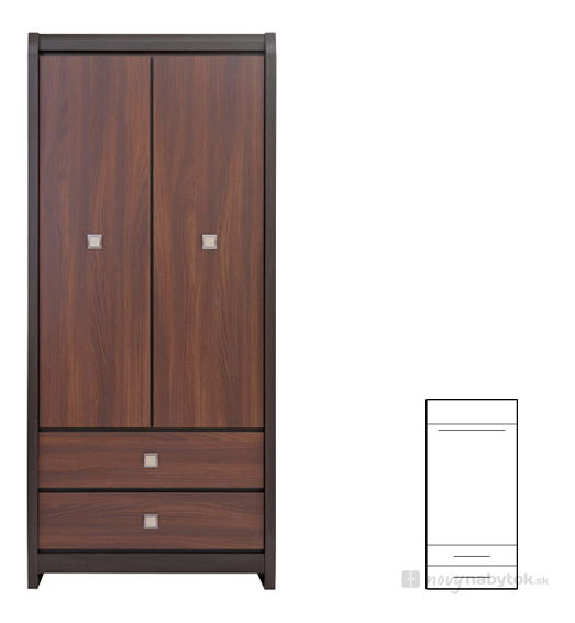 Šatníková skriňa BRW Loren SZF2D2S