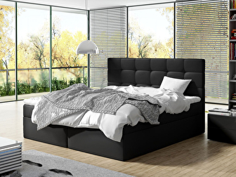 Bračni krevet Boxspring 160 cm Cinara (ekokoža soft 011 (crna))