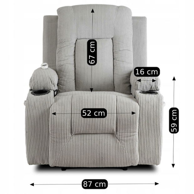 Masažna fotelja Banesto (svijetlosiva) 