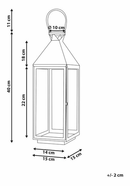 Fenjer BAGUIO 40 cm (nehrđajući čelik) (srebrna) *Rasprodaja
