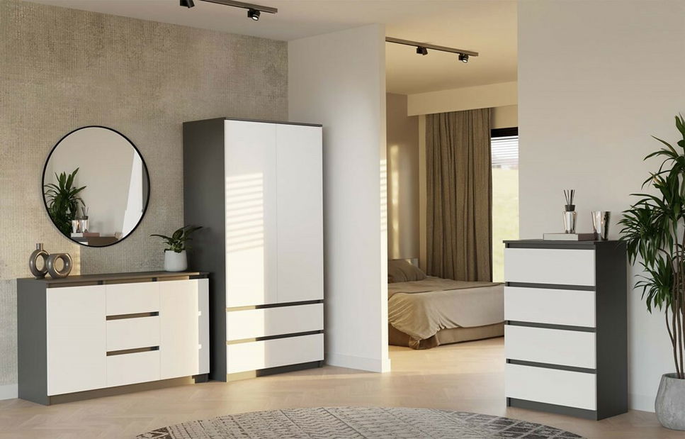 Komoda Musecalo 11 (antracit + biela)