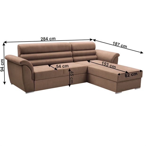 Rohová sedačka Foda (hnedá) (P)