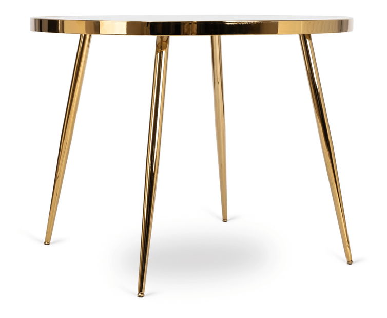 Jedálenský stôl Tripulacion (mramor sivý + zlatá) (pre 4 osoby)