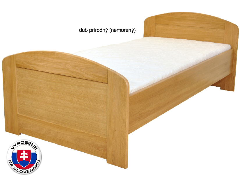 Egyszemélyes ágy 210x90 cm Petronila egyenes támla a lábaknál (masszív)